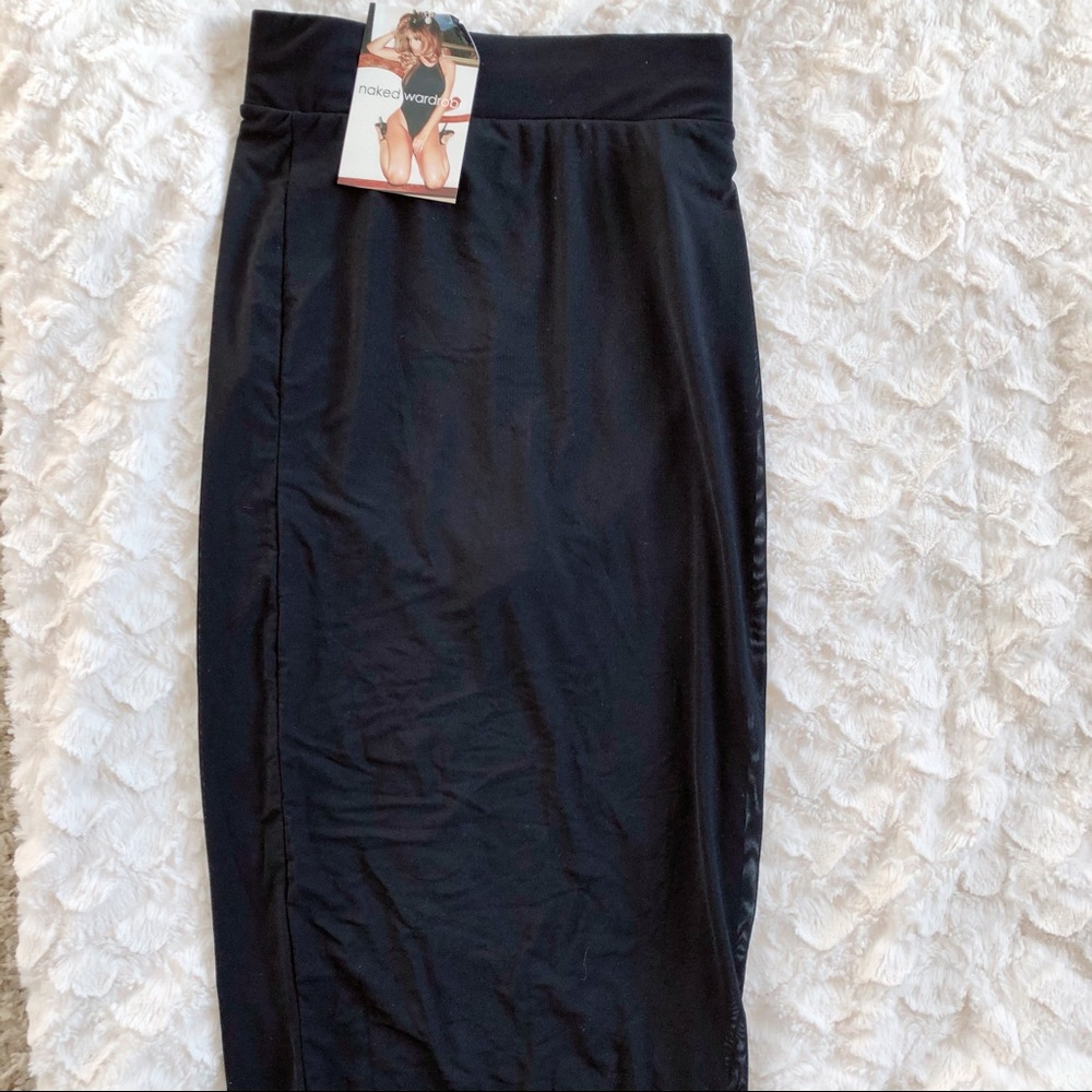 Naked Wardrobe Black Midi Skirt
